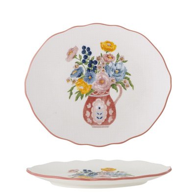 Assiette grès floral embossé  Dorothy BLOOMINGVILLE