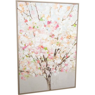 Tableau décoratif arbre en fleurs  et  avec cadre élégant RECOLLECTION