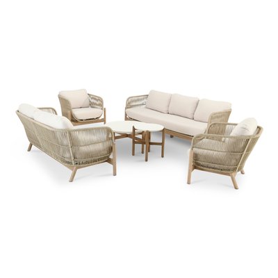 Salon de jardin 7 places, 2 tables, PROVENZA DEFORA HOME