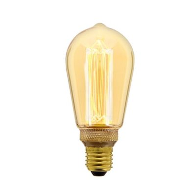 Ampoule Led Déco Hologramme Edison Au Verre Ambré, Culot E27, 4w Cons., 200 Lumens, Lumière Blanc Chaud XANLITE
