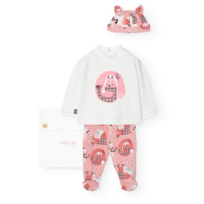 Ensemble d'un bonnet, d'un pantalon et d'un body BOBOLI