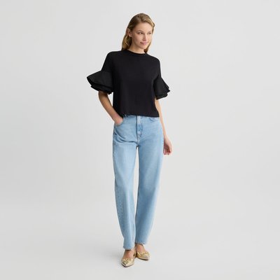 T-shirt noir avec volant noir LIU JO