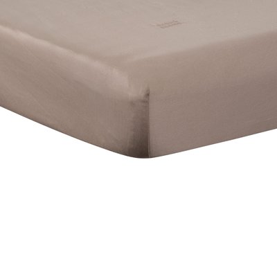 Drap housse satin de coton AURA CARRE BLANC