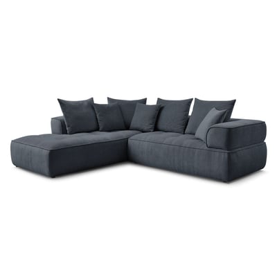 Canapé d'angle fixe 4 places en tissu lisse, WHESLEY BOBOCHIC