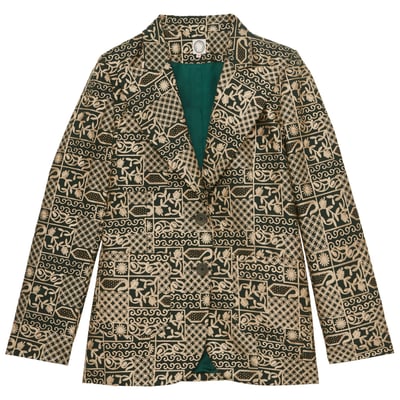 Veste Thadee en coton brodé vert INES DE LA FRESSANGE PARIS