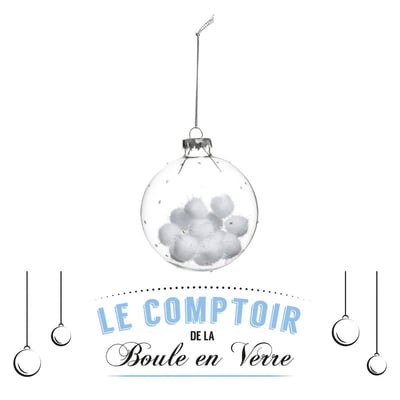 Boule intérieur boules de Noël coton 8 cm verre FEERIC LIGHTS & CHRISTMAS