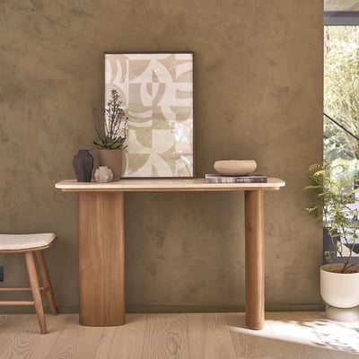 Console en teck massif et marbre 120 cm  CALMA BERAH GETAH