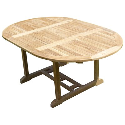 Table SAWAH Ronde/Ovale 120-180x120x75 Teck Premium TECK'LINE