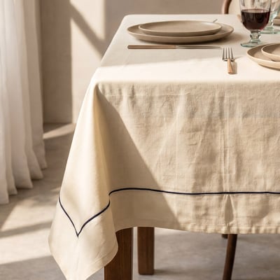 Nappe coton/lin unie SOFT DYED SENSEI MAISON