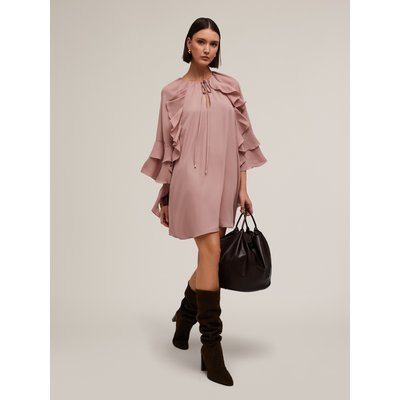 Robe courte en crêpe de couleur unie MOTIVI