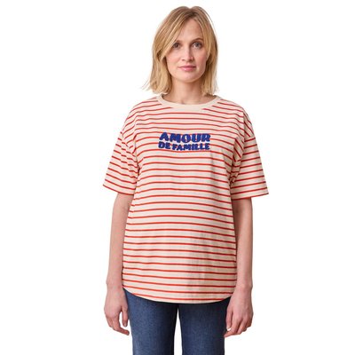 T-shirt rayé grossesse à message coton biologique VERTBAUDET