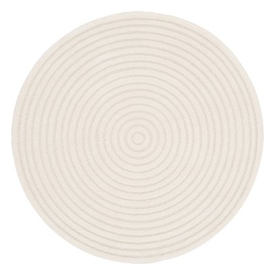 Tapis rond intérieur motifs cercles en relief créme BLAIR SWEEEK