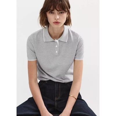 Pull-over maille col polo MANGO