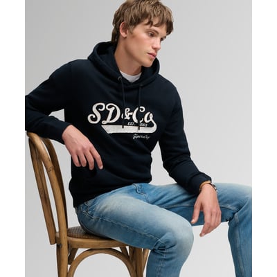 Sweat à capuche SD&Co Washed Embroidered coupe décontractée SUPERDRY