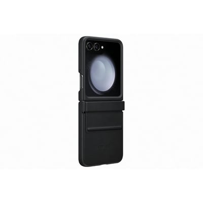 Coque Z Flip 5 Simili Cuir design Noir SAMSUNG