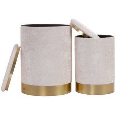 Pouf en tissu molletonné Comfort (Lot de 2) HANAH HOME