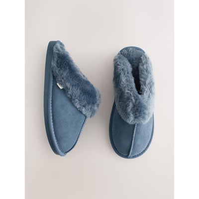 Chaussons mules en daim fourrés NEXT