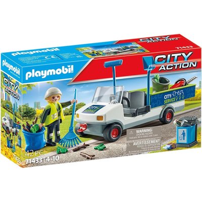 Agent d'entretien voirie avec véhicule électrique PLAYMOBIL