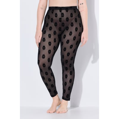 Legging-collant en mesh, motif têtes de mort ULLA POPKEN