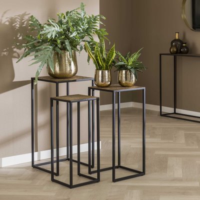 Sellettes noir et or NOVA (lot de 3) PIER IMPORT