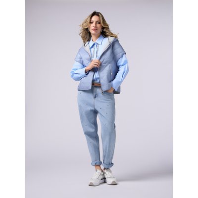 Jean boyfit réalisé en denim mélangé coton stone washed OLTRE