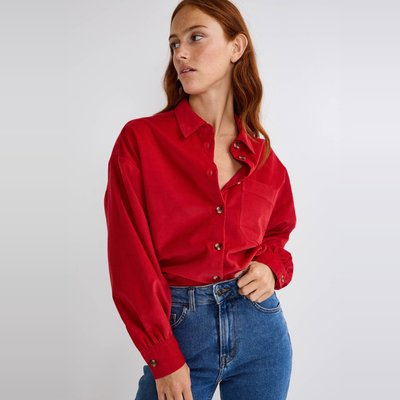 Chemise velours bordeaux femme La Redoute