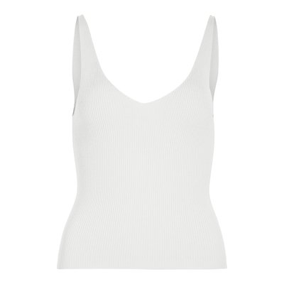 Camiseta de tirantes acanalada, cuello en pico VILA