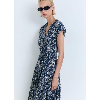 Robe évasée paisley ceinture MANGO