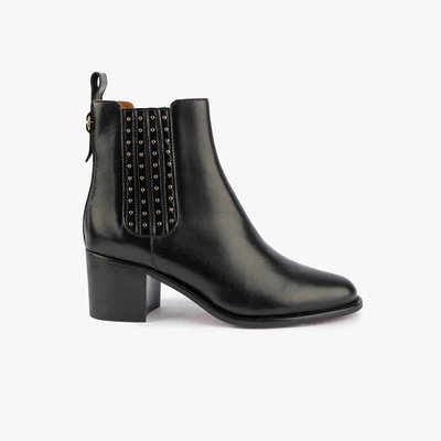 Bottine cuir lisse / clous CÉCILIA MAISON TOUFET