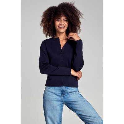 Cardigan uni col rond à boutons ARMOR-LUX