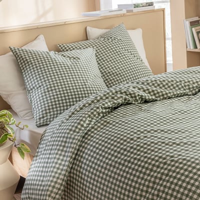 Parure de lit Vichy TERRE DE NUIT