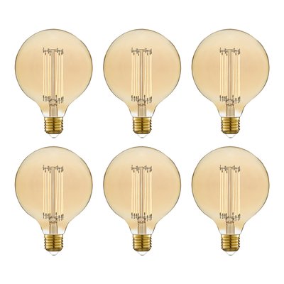 Lot de 6 Ampoules LED décoratives à filament E27 - 500.0 LM - Blanc LEXMAN