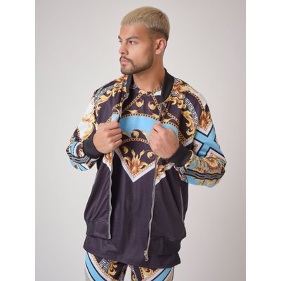 Veste col bomber motif baroque "Baba Collab" PROJECT X