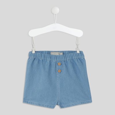 Short uni en chambray en coton BIO BOUT'CHOU