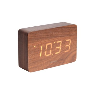 Horloge Réveil Bois Block Square - Karlsson PRESENT TIME