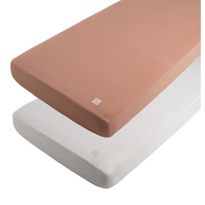 Lot de 2 draps housse en coton pour lit bébé SAUTHON