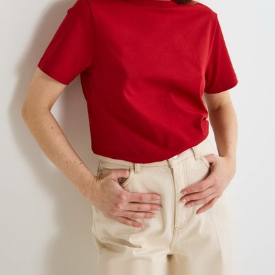 T-shirt manches courtes uni en coton BIO GOTS MONOPRIX