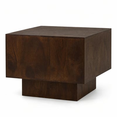 Table basse cube vintage en bois brun 56 cm ALMA PIER IMPORT