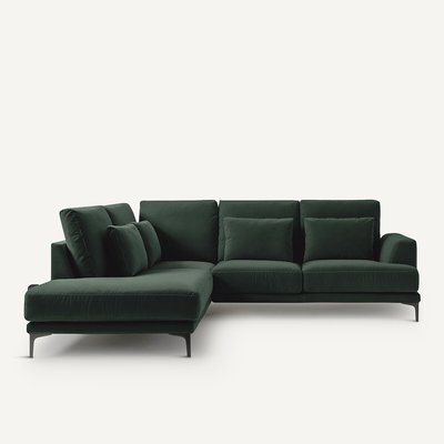 Geschlossenes Ecksofa Marsile mit Ecke links, Samt AM.PM