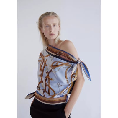 Blouse imprimée nœuds MANGO