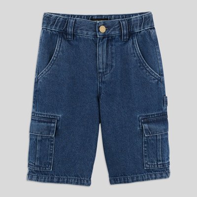 Bermuda cargo avec taille élastique et cordon, BIO MONOPRIX