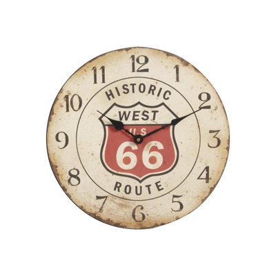 Pendule en bois vieilli Route 66 AUBRY GASPARD