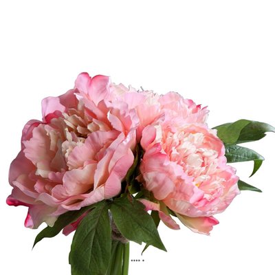 Bouquet de 3 Pivoines Crème épanouies factice ARTIFICIELLES