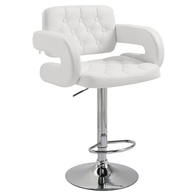 Tabouret de bar Revêtement synthétique Blanc HOMCOM