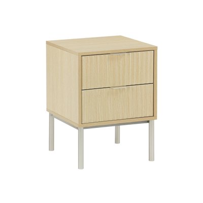 Table de chevet effet bois rainuré et métal RICHMOND SWEEEK