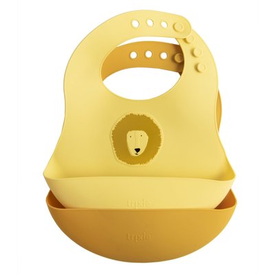 Lot de 2 bavoirs avec récupérateur en silicone Mr. Lion - Trixie TRIXIE