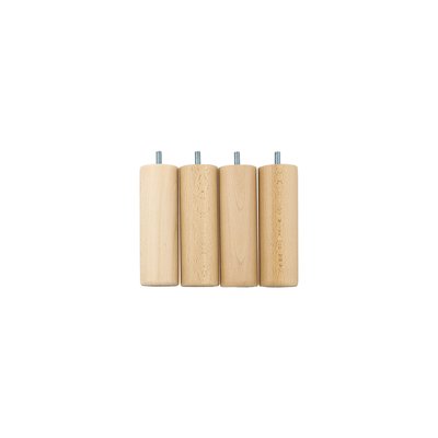 Jeu de 4 pieds cylindriques bois vernis CAMIF