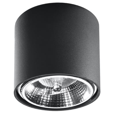 Plafonnier Aluminium Noir GU10/ES111 1 Tiube EDEN
