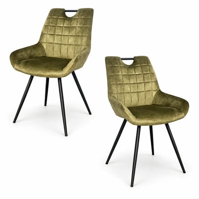 Chaise en tissu avec poignée (lot de 2) MALMOE PIER IMPORT