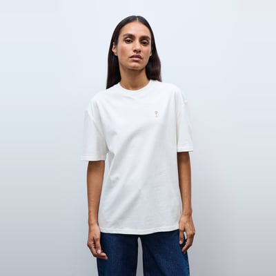 T-shirt manches courtes avec broderie et imprimé en coton BIO GOTS MONOPRIX